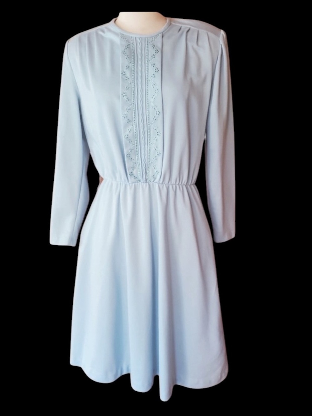 1980s Sunshine Starshine Baby Blue‎ Career Dress